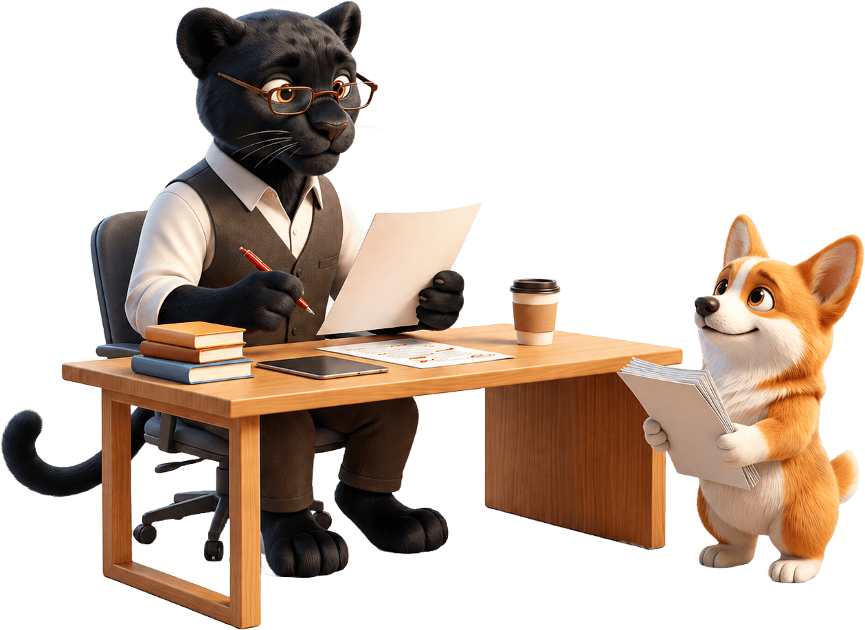 Мультяшные персонажи сервиса корректуры